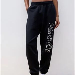 black playboy sweatpants by pacsun